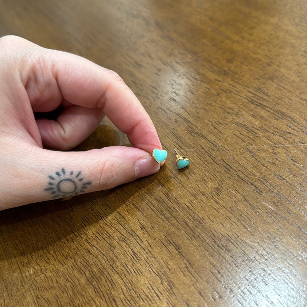 Turquoise Heart Stud Earrings